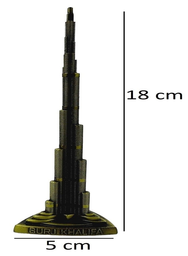 ART FLAUNTS Burj Khalifa Showpiece Metal Decorative Souvenir Sculpture for Home Decor, Tabletop, Offices, 18 cm - Image 2